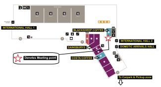 Landside map Edinburgh Airport, Blacksheep Coffee Shop